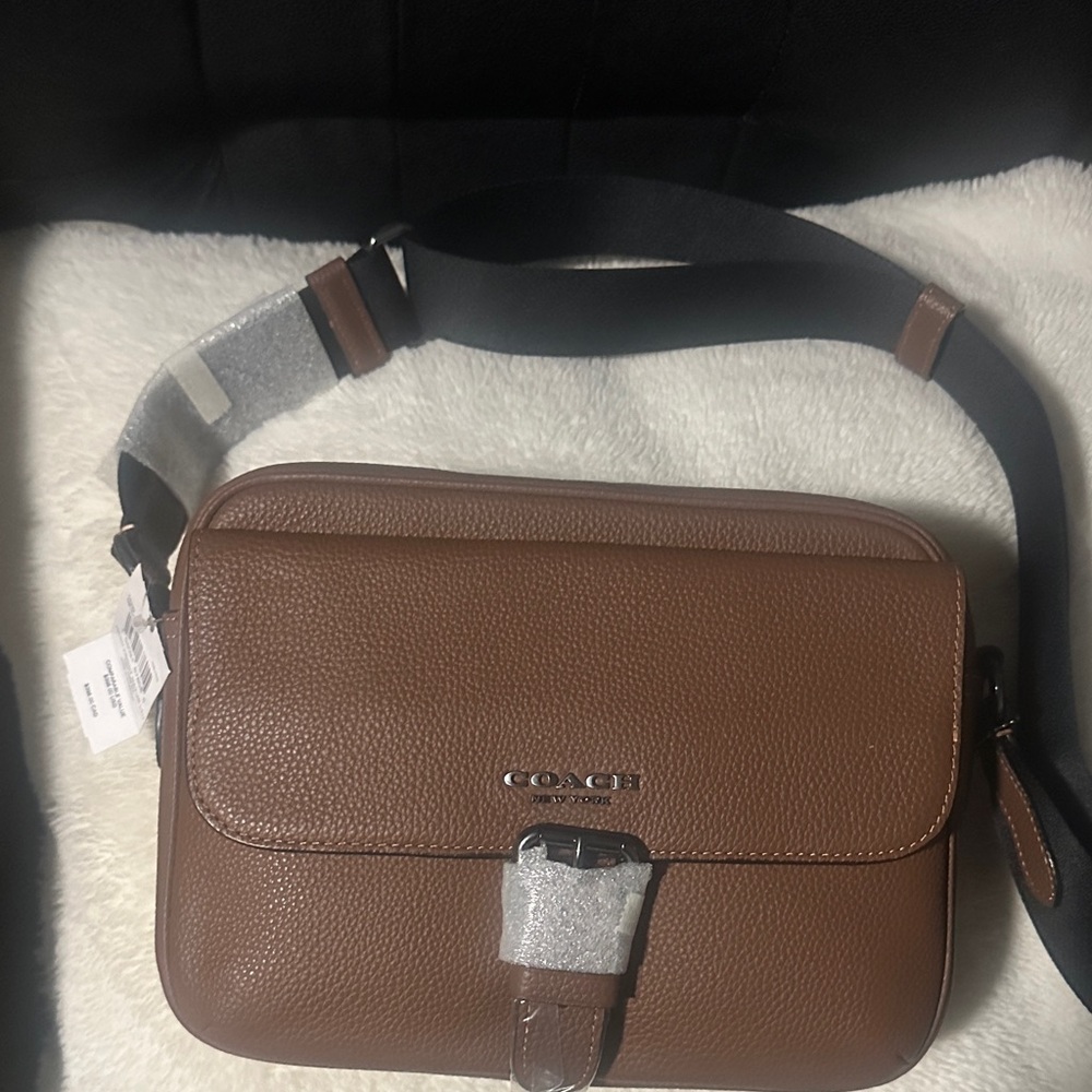 Coach Tan Leather Men's Messenger Bag